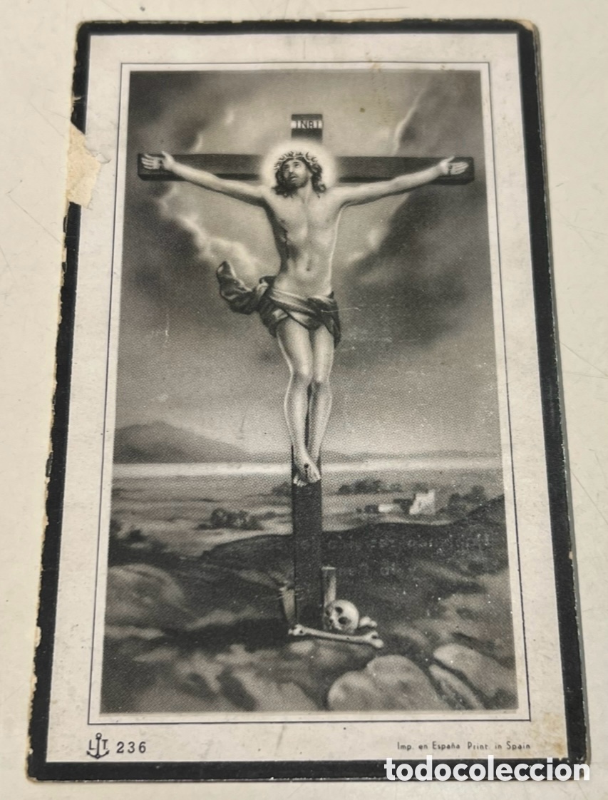 Postales: Estampa Religiosa. Obituario. Barcelona. 1947.
