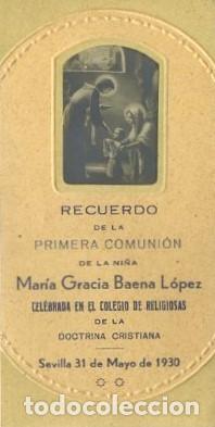Postales: RECORDATORIA DE PRIMERA COMUNION, 31 DE MAYO 1930 SEVILLA. COMU-2739