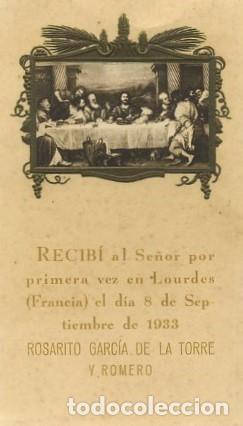 Postales: RECORDATORIA DE PRIMERA COMUNION, 8 DE SEPTIEMBRE DE 1933 LOURDES, FRANCIA. COMU-2759