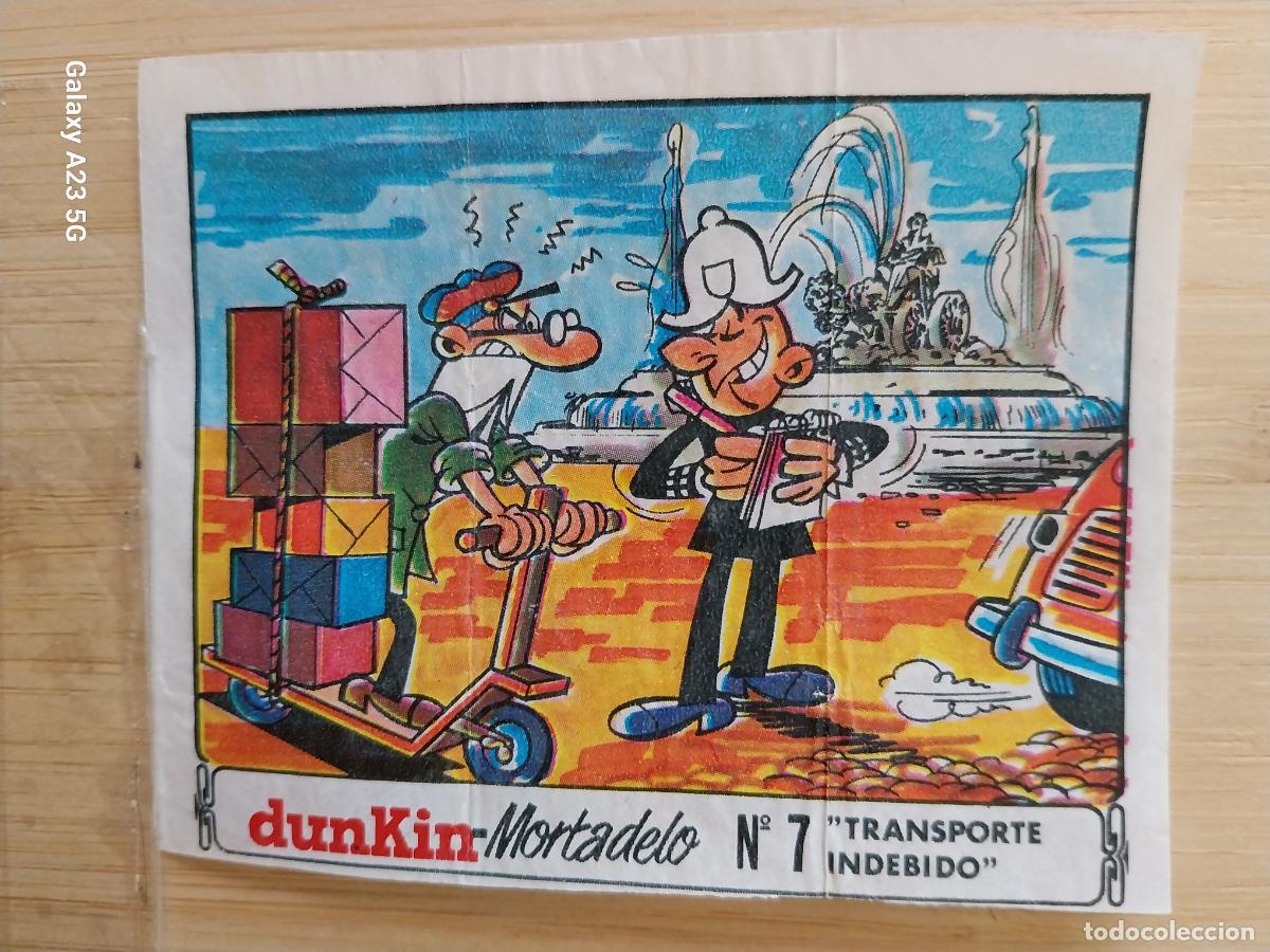 Postales: DUNKIN MORTADELO A&Ntilde;O 1971 EL MEDALLON ROBADO CROMO 7 TRANSPORTE INDEBIDO .. RECUPERADO ORIGINAL A&Ntilde;O