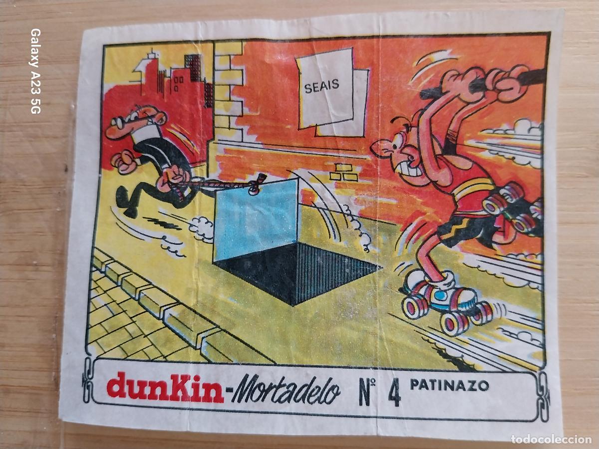 Postales: DUNKIN MORTADELO A&Ntilde;O 1971 EL MEDALLON ROBADO CROMO 4 PATINAZO .. RECUPERADO ORIGINAL A&Ntilde;O