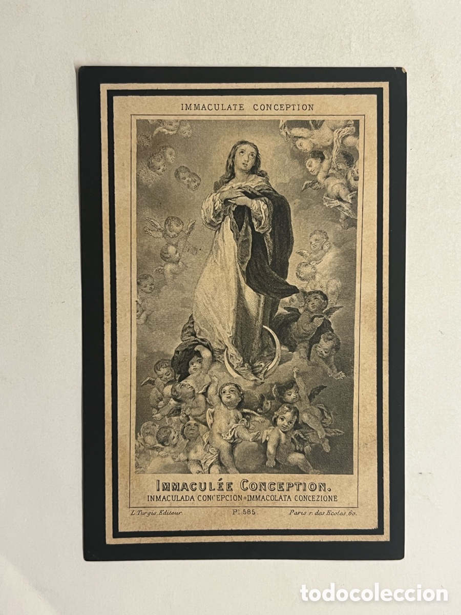 Postales: VALENCIA. Esquela Do&ntilde;a. Mar&iacute;a del Pilar Navarro Marti. De Bertomeu.. (a.1895) Inmaculada Concepci&oacute;n