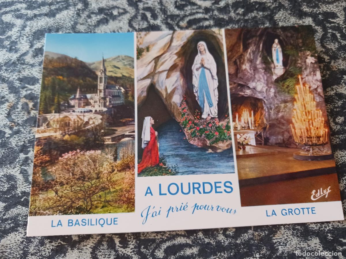 Postales: 6 souvenir de lourdes, la basilica y la gruta
