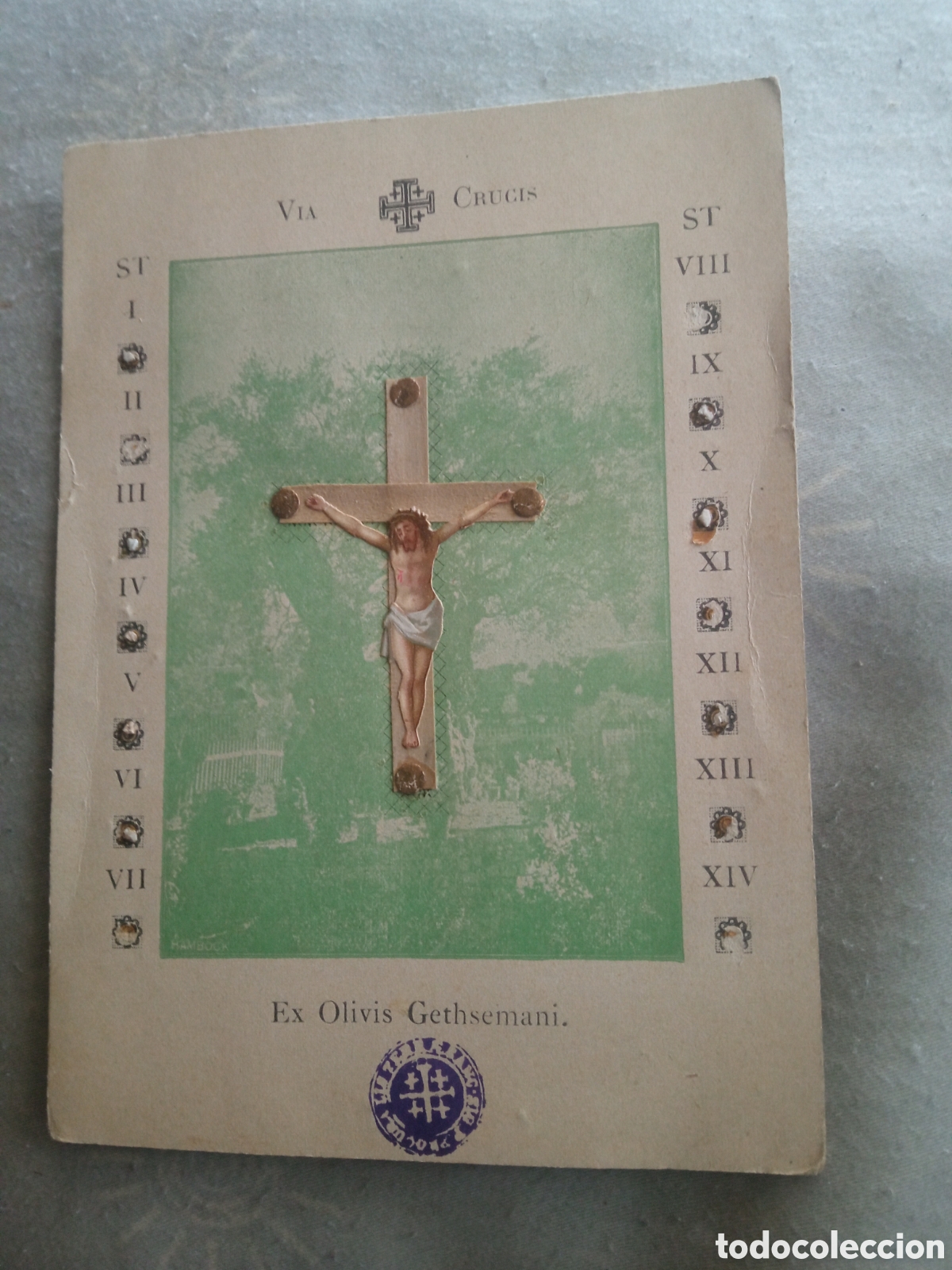 Postales: Antigua postal troquelada, V&iacute;a Crucis