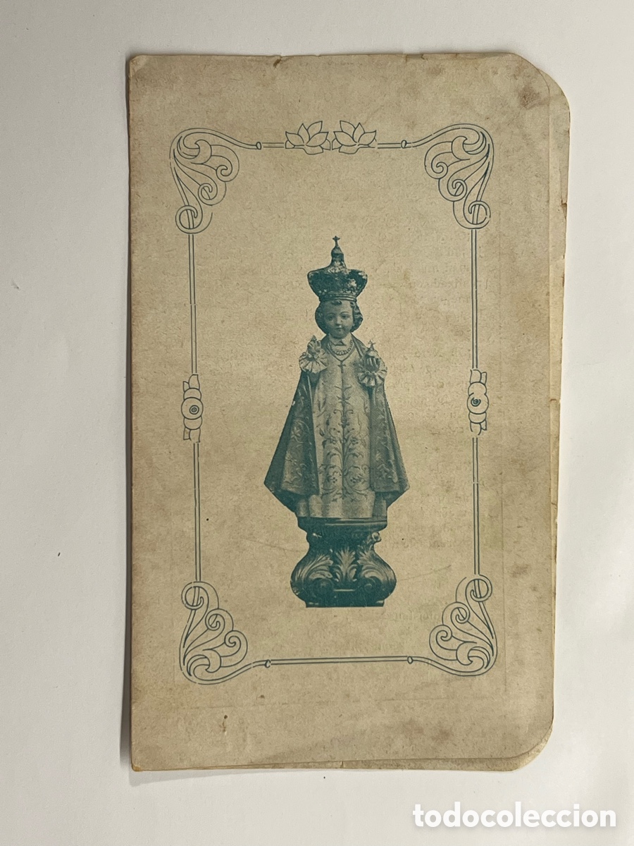 Postales: NOVENA AL NI&Ntilde;O JES&Uacute;S DE PRAGA.. Barcelona (h.1910?) Diptico