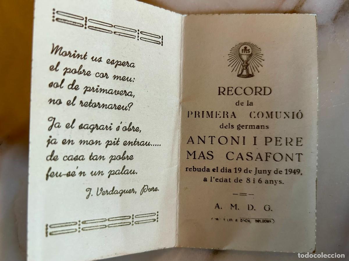 Postales: RECORDATORIO PRIMERA COMUNI&Oacute;N - SOLSONA - 1949 - Foto 1
