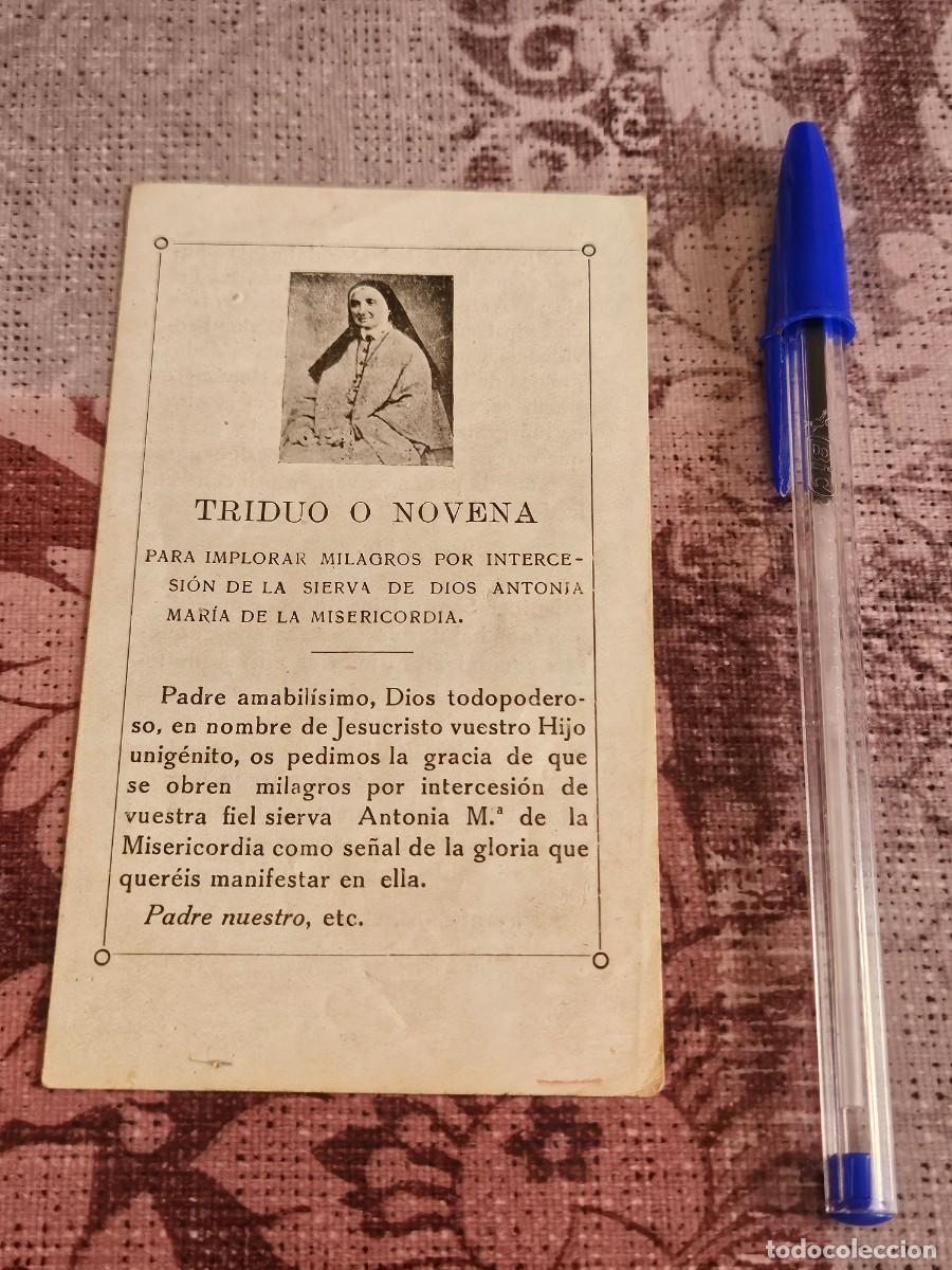 Postales: Antigua Estampa Religiosa Triduo O Novena Para Implorar Milagros A Trav&eacute;s Antonia M&ordm; De Misericordia