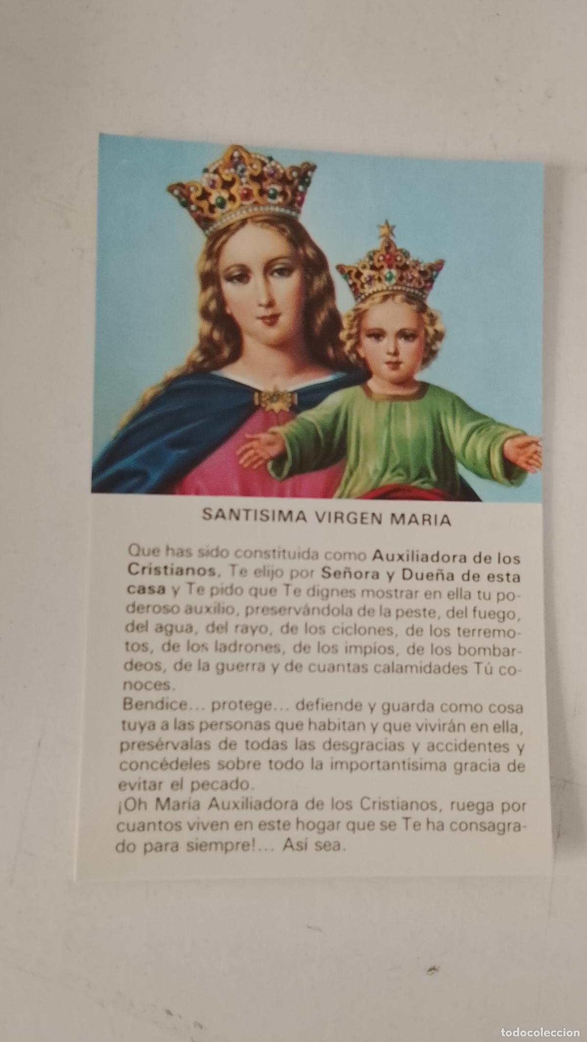 Postales: ESTAMPA RELIGIOSA CON IMAGEN DE LA VIRGEN MARIA AUXILIADORA .