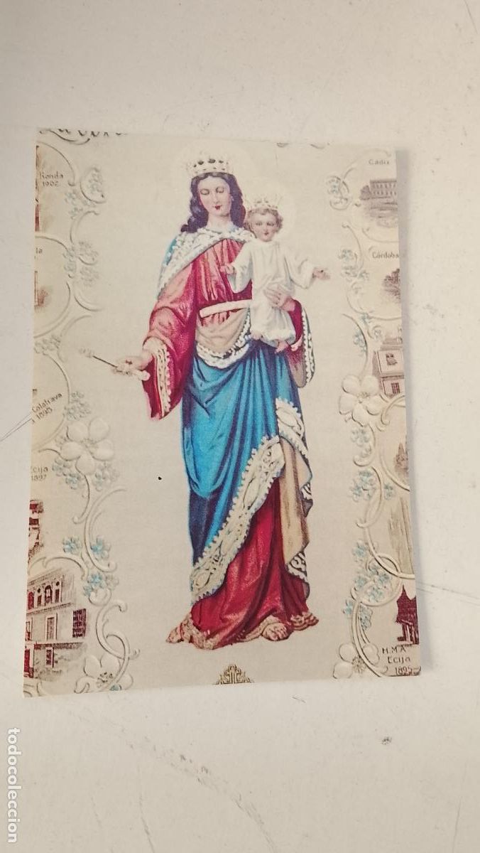 Postales: ESTAMPA RELIGIOSA CON IMAGEN DE LA VIRGEN MARIA AUXILIADORA .