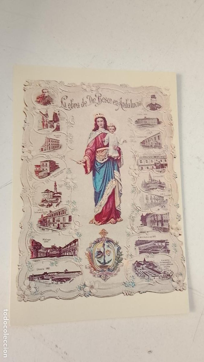 Postales: ESTAMPA RELIGIOSA CON IMAGEN DE LA VIRGEN MARIA AUXILIADORA .