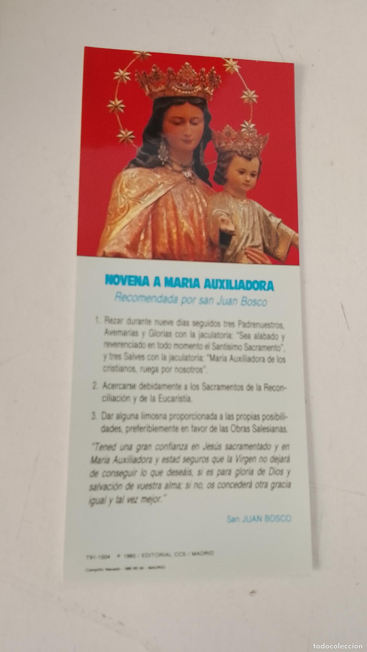 Postales: ESTAMPA RELIGIOSA CON IMAGEN DE LA VIRGEN MARIA AUXILIADORA .