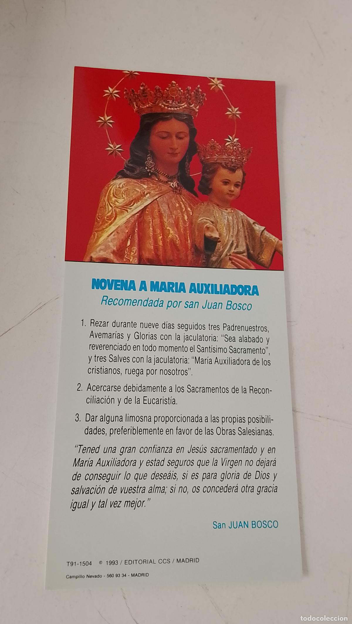 Postales: ESTAMPA RELIGIOSA CON IMAGEN DE LA VIRGEN MARIA AUXILIADORA .