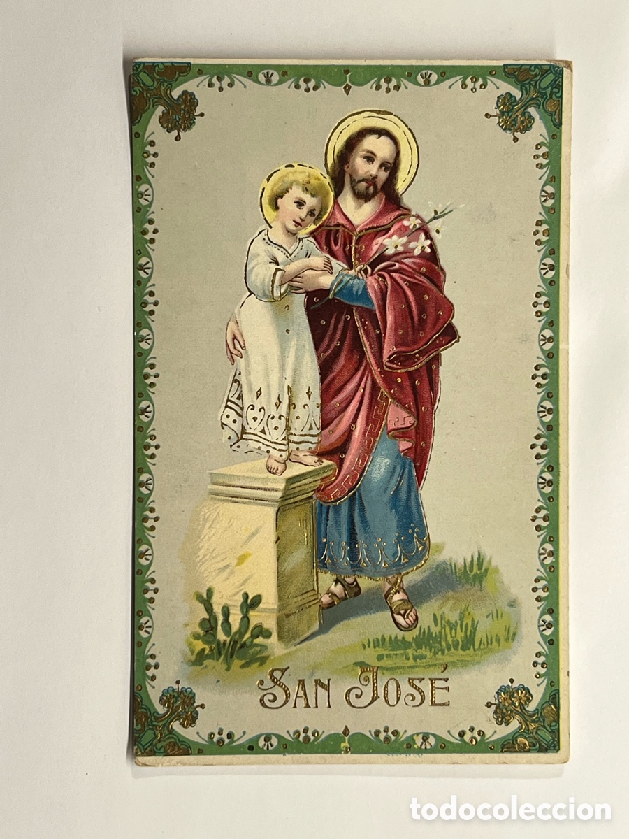 Postales: SAN JOSE. Postal Troquelada con relieve y reflejos dorados. Samper de Calanda Teruel (a.1928)