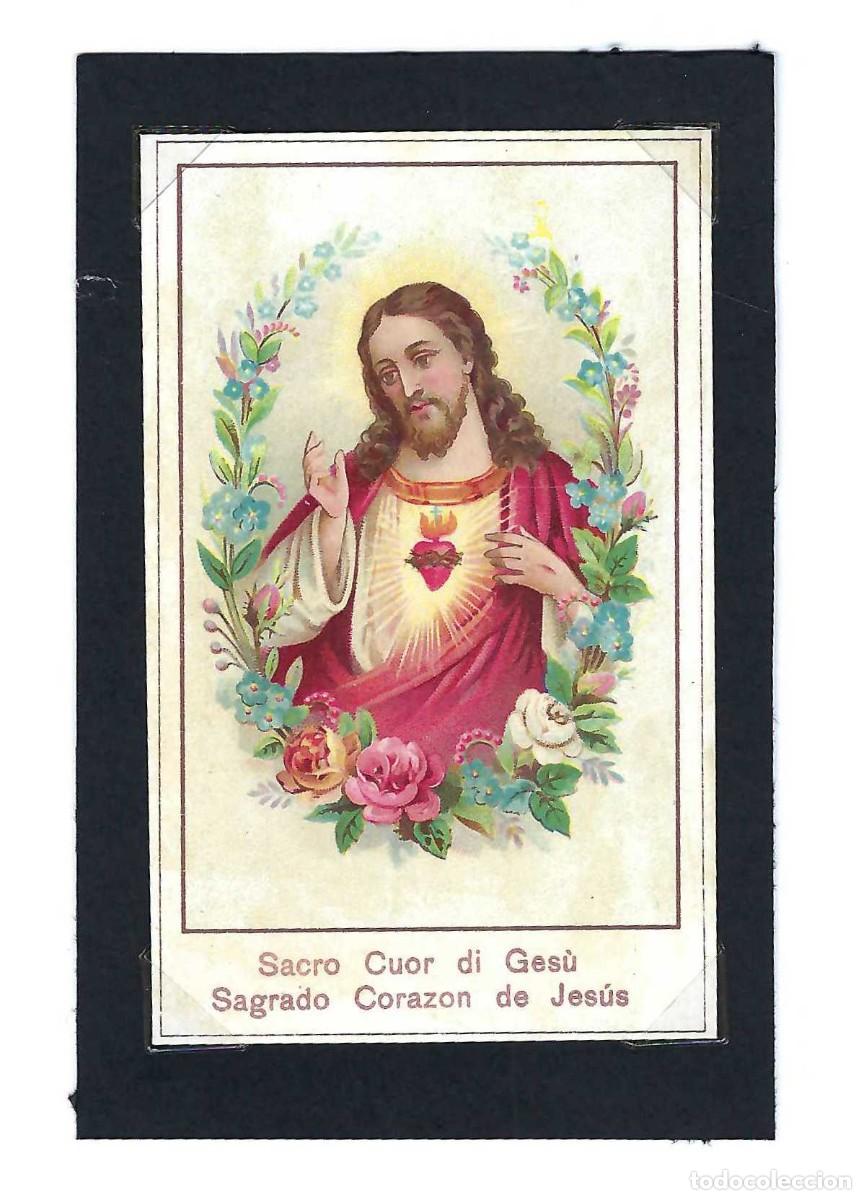 Postales: ESTAMPITA RELIGIOSA. CROMOS- SACRO CUOR DI GESU. SAGRADO CORAZON DE JES&Uacute;S. SIGLO XX