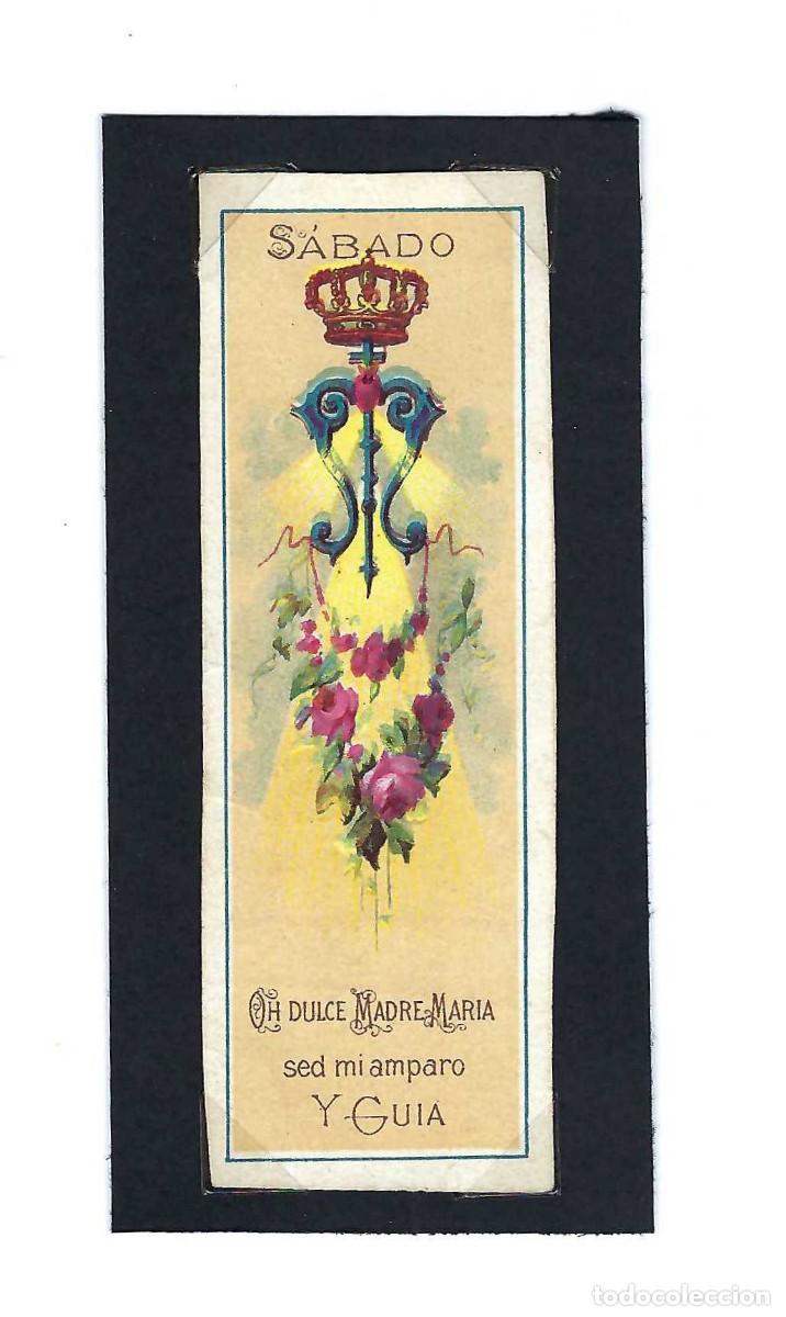 Postales: ESTAMPITA RELIGIOSA- S&Aacute;BADO. OH DULCE MADRE MARIA SED MI AMPARO Y GUIA. SIGLO XX