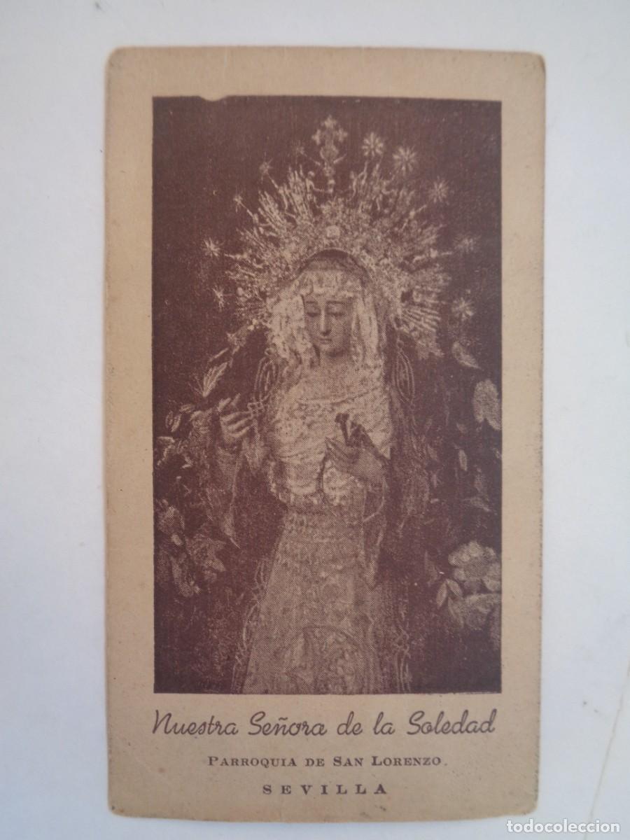 Postales: SEMANA SANTA DE SEVILLA : ESTAMPA DE NTRA. SRA. DE LA SOLEDAD , PARROQUIA SAN LORENZO