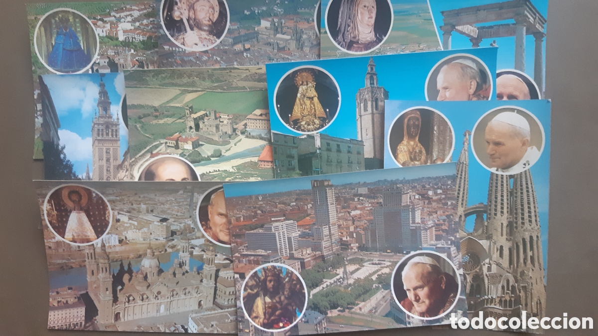 Postales: Colecci&oacute;n completa postales viaje a Espa&ntilde;a de Juan Pablo II