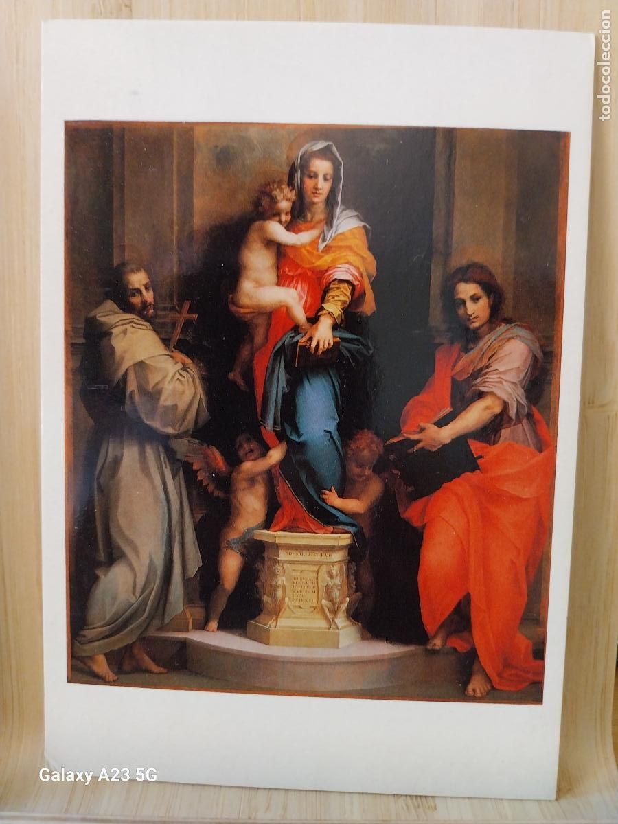 Postales: MADONNA DELLE ARPIE &Aacute;NDREA DEL SARTO FIRENZE UFFIZI ESCRITA ED GIUSTI DI BECOCCI