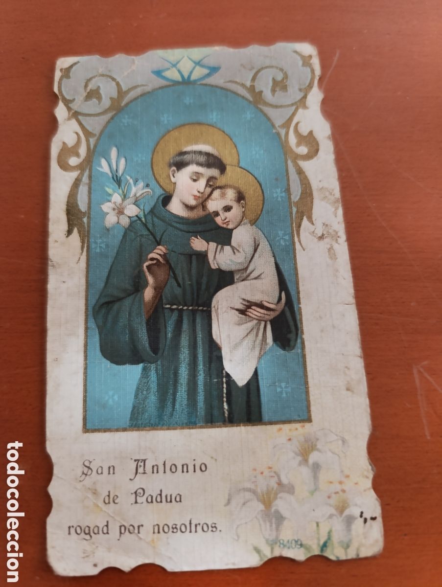 Postales: Estampa religiosa antigua,a&ntilde;os 20, troquelada dedicada a San Antonio de Padua.