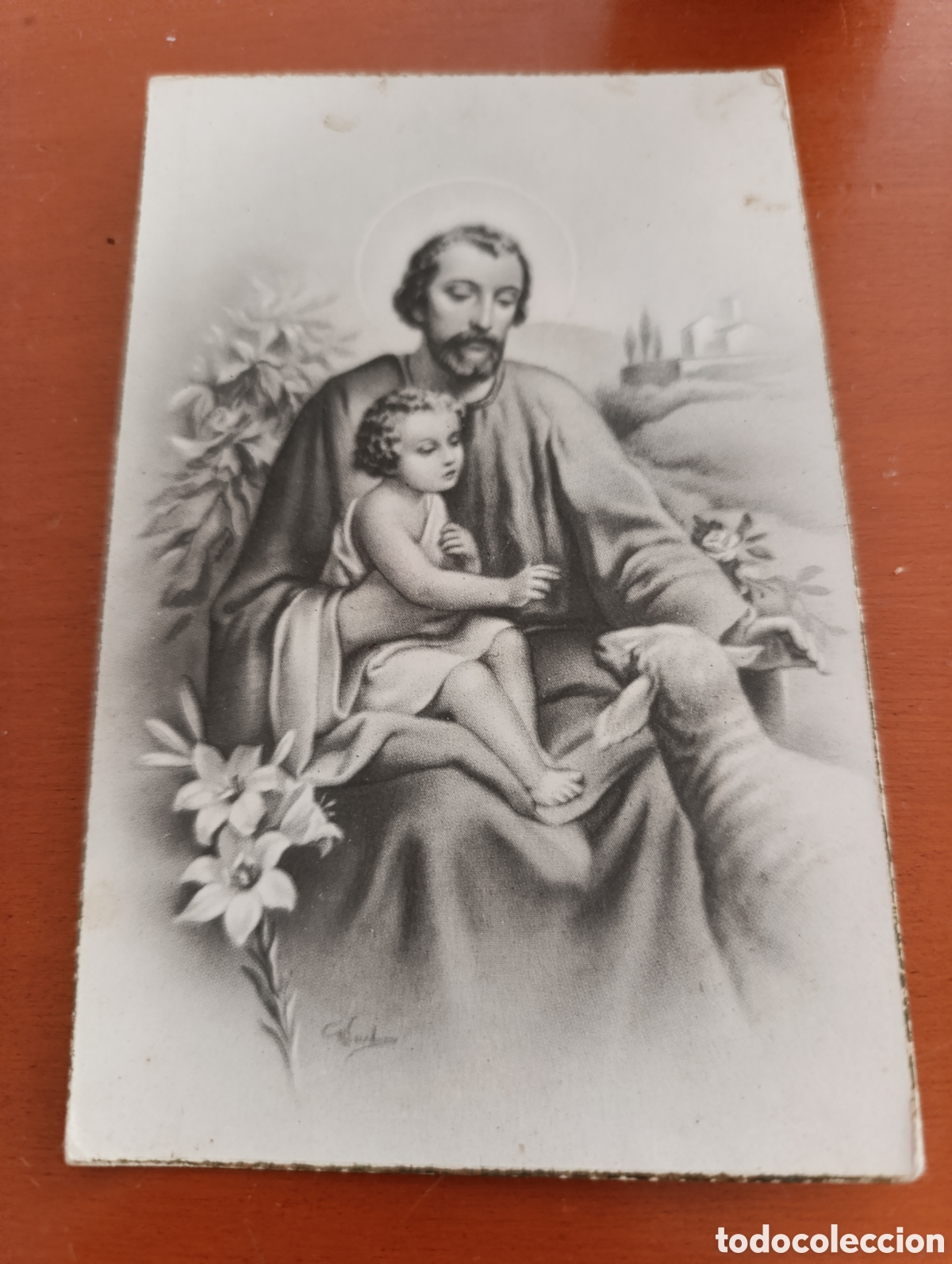 Postkarten: Postal antigua San Jos&eacute; con el Ni&ntilde;o Jes&uacute;s,a&ntilde;os 40/50