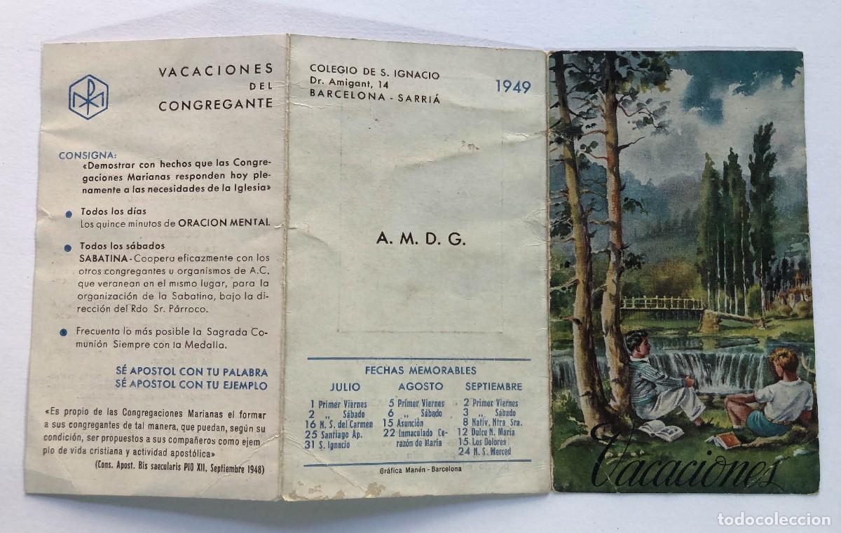 Postales: COLEGIO SAN IGNACIO DE SARRIA ( BARCELONA ) 1949 / VACACIONES DEL CONGREGANTE