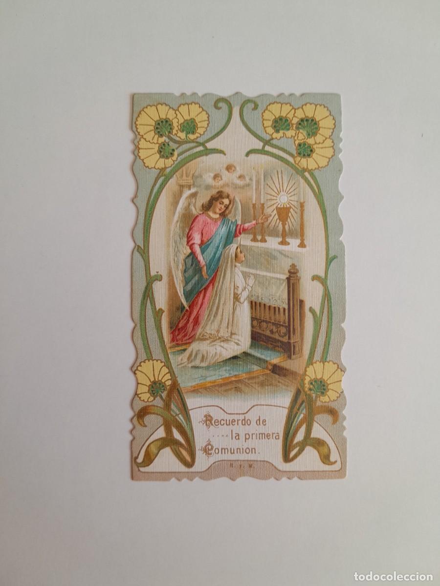 Postales: RECUERDO DE LA PRIMERA COMUNI&Oacute;N DE ESTILO MODERNISTA DE LEONOR MIR (1911)