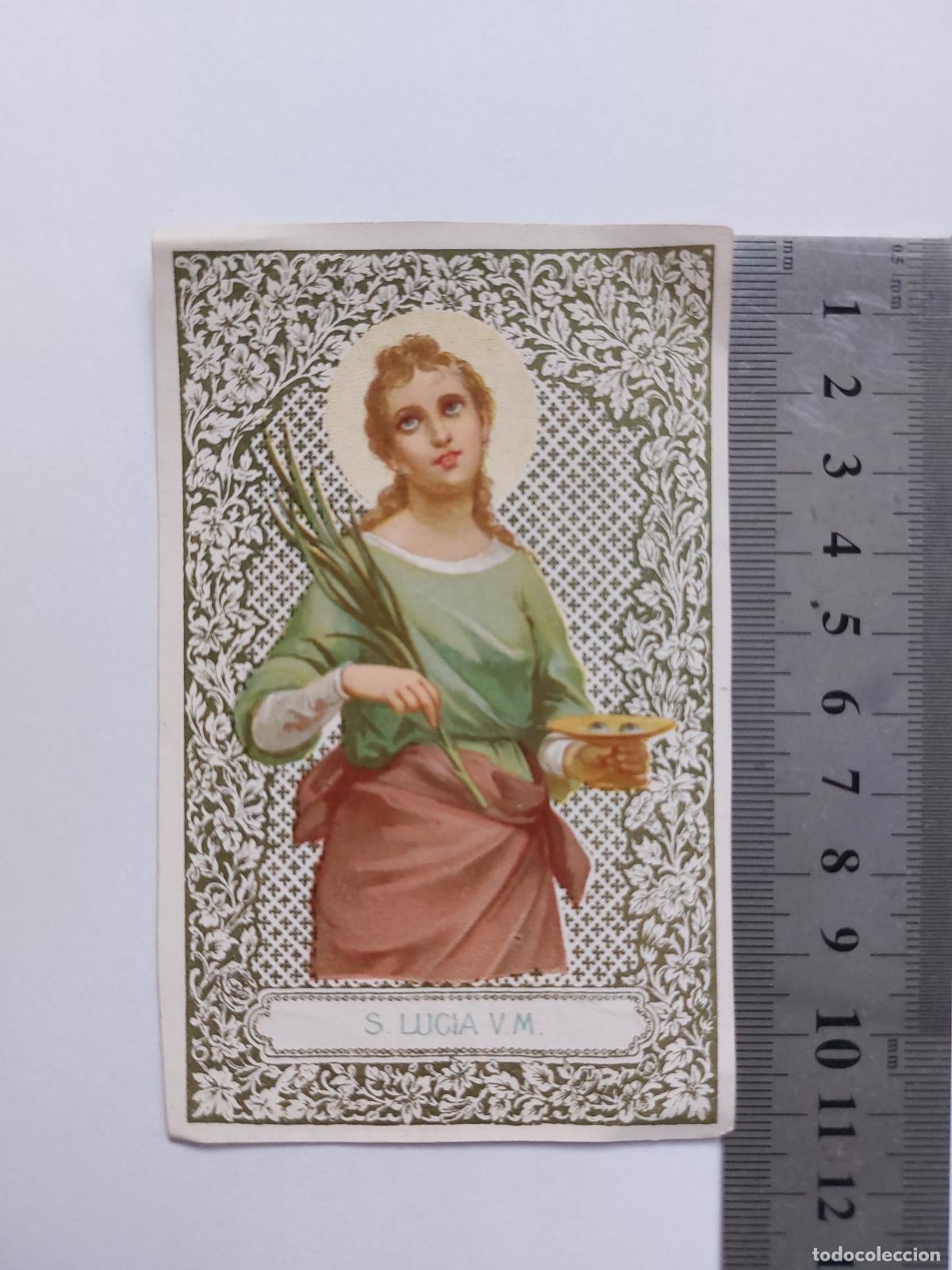 Postales: Estampa con imagen de Santa Luc&iacute;a V.M. iconograf&iacute;a religiosa