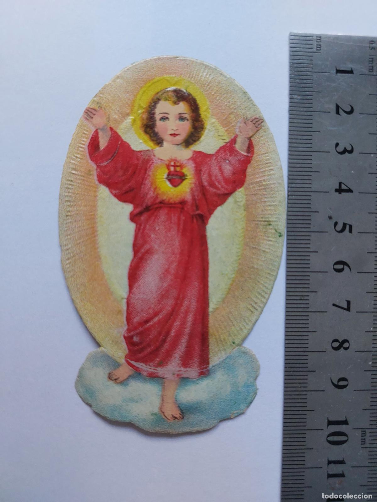 Postales: Estampa troquelada Sagrado Coraz&oacute;n de Jes&uacute;s ni&ntilde;o