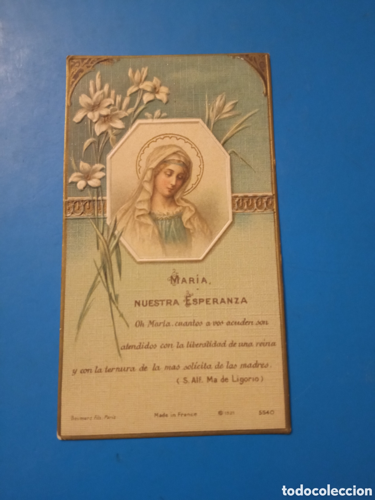 Postales: Antigua estampa troquelada modernista, Maria Nuestra Esperanza, mide 11x6,2cm