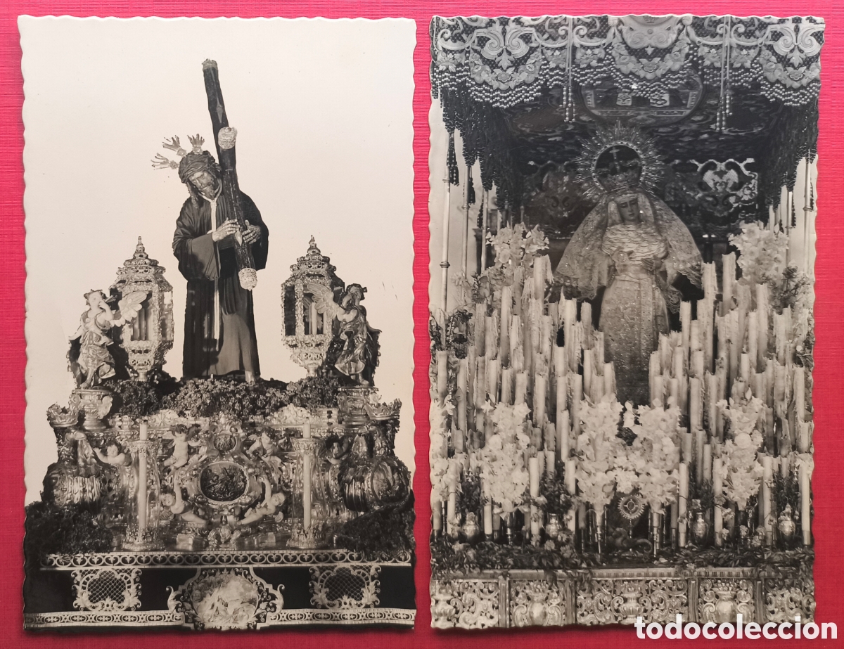Postales: SEVILLA SEMANA SANTA VIERNES PASO JES&Uacute;S GRAN PODER VIRGEN ANGUSTIAS POSTAL FOTOGR&Aacute;FICA LOTE 2 C. 19