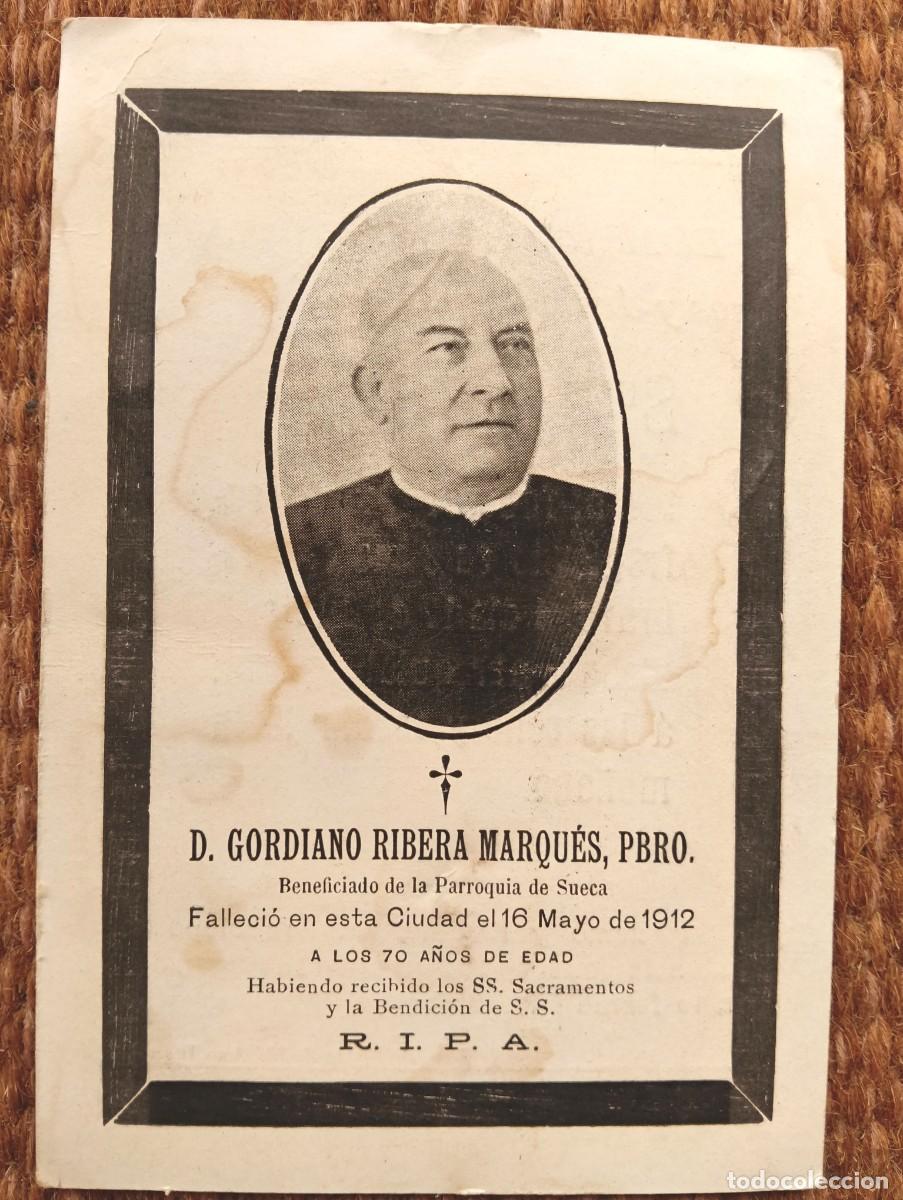Postales: SUECA - VALENCIA - IN MEMORIAN PRESBITERO FALLECIDO EN 1912 - ESQUELA