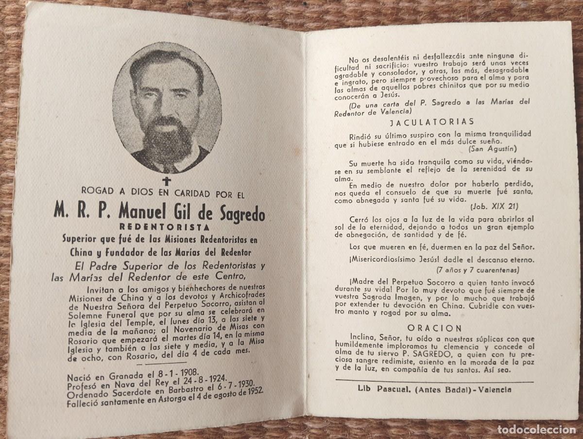 Postales: ASTORGA - LEON - IN MEMORIAN SUPERIOR MISIONES REDENTORISTAS EN CHINA FALLECIDO EN 1952 - ESQUELA