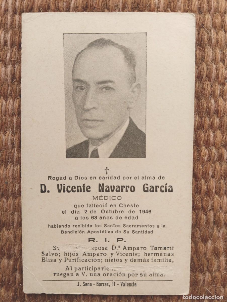 Postales: CHESTE - VALENCIA - IN MEMORIAN MEDICO FALLECIDO EN 1946 - ESQUELA