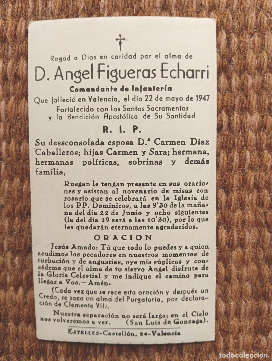 Postales: VALENCIA - IN MEMORIAN COMANDANTE INFANTERIA FALLECIDO EN 1947 - ESQUELA