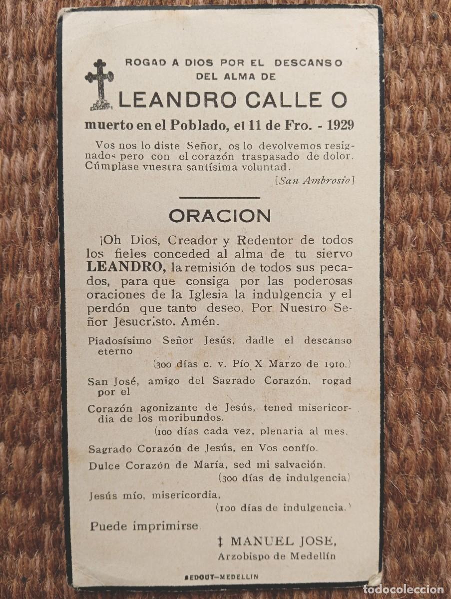 Postales: EL POBLADO - COLOMBIA - IN MEMORIAN FALLECIDO EN 1929 - ESQUELA
