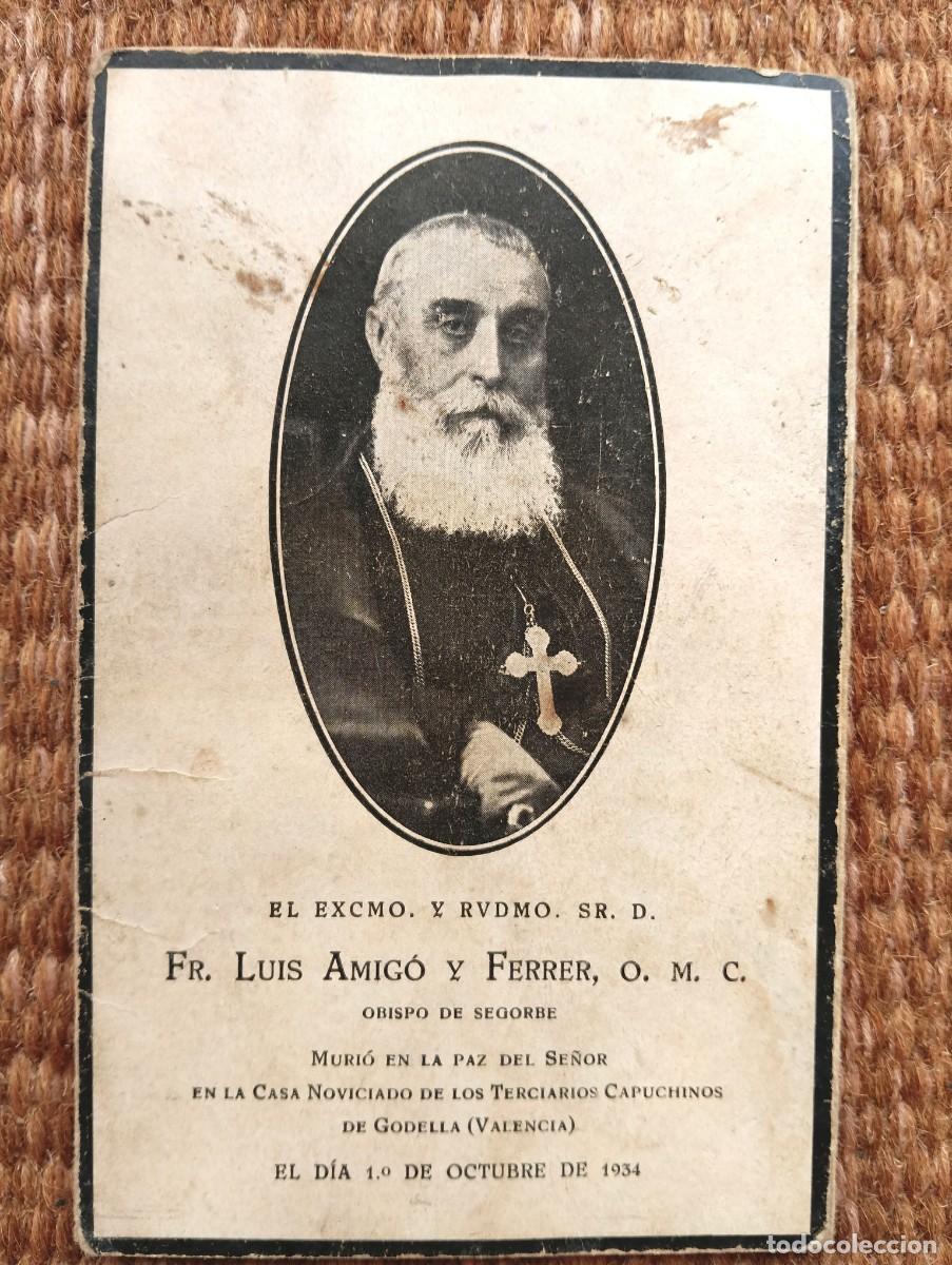 Postales: SEGORBE - CASTELLON - IN MEMORIAN OBISPO FALLECIDO EN 1934 - ESQUELA