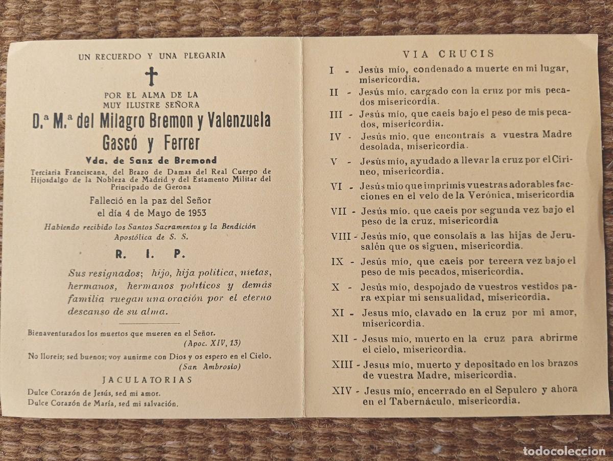 Postales: MADRID - ESQUELA FALLECIDA DEL CUERPO DE LA NOBLEZA DE MADRID Y ESTAMENTO MILITAR DE GERONA