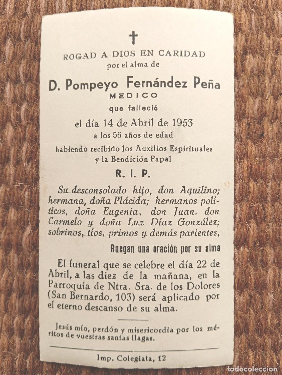 Postales: IN MEMORIAN MEDICO FALLECIDO EN 1953 - ESQUELA