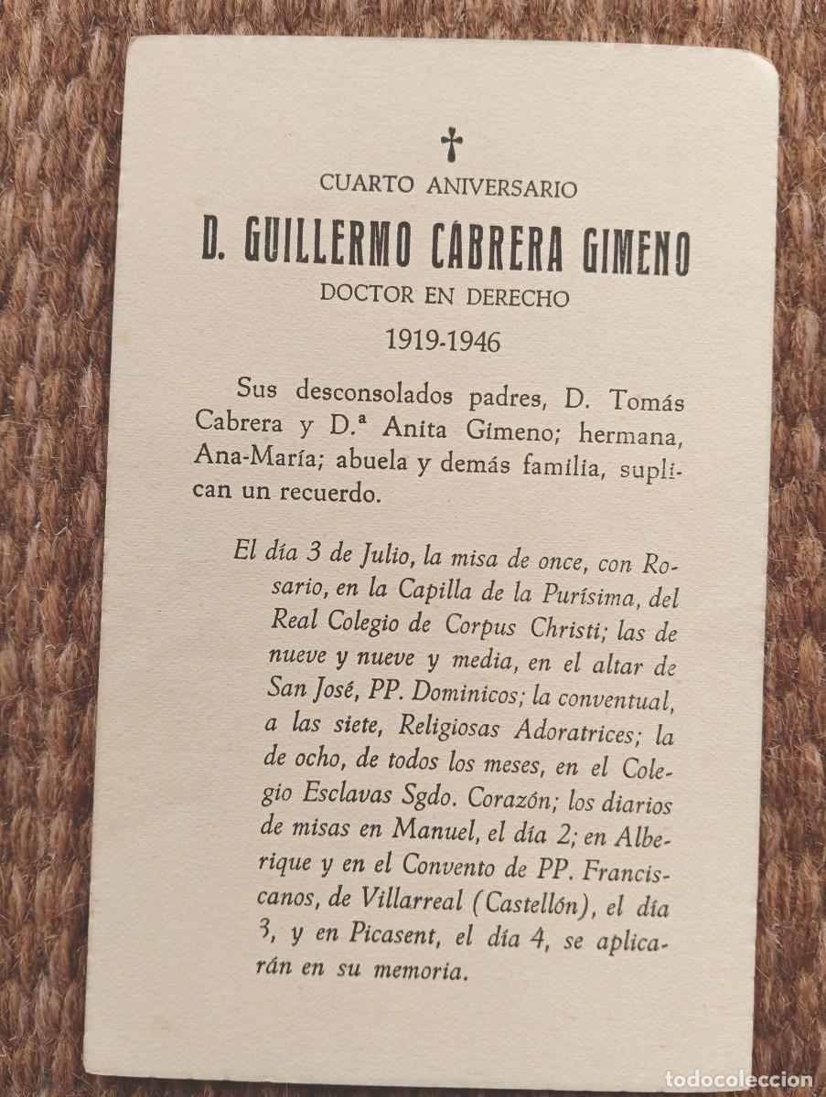 Postales: N MEMORIAN DOCTOR EN DERECHO FALLECIDO EN 1946 - ESQUELA