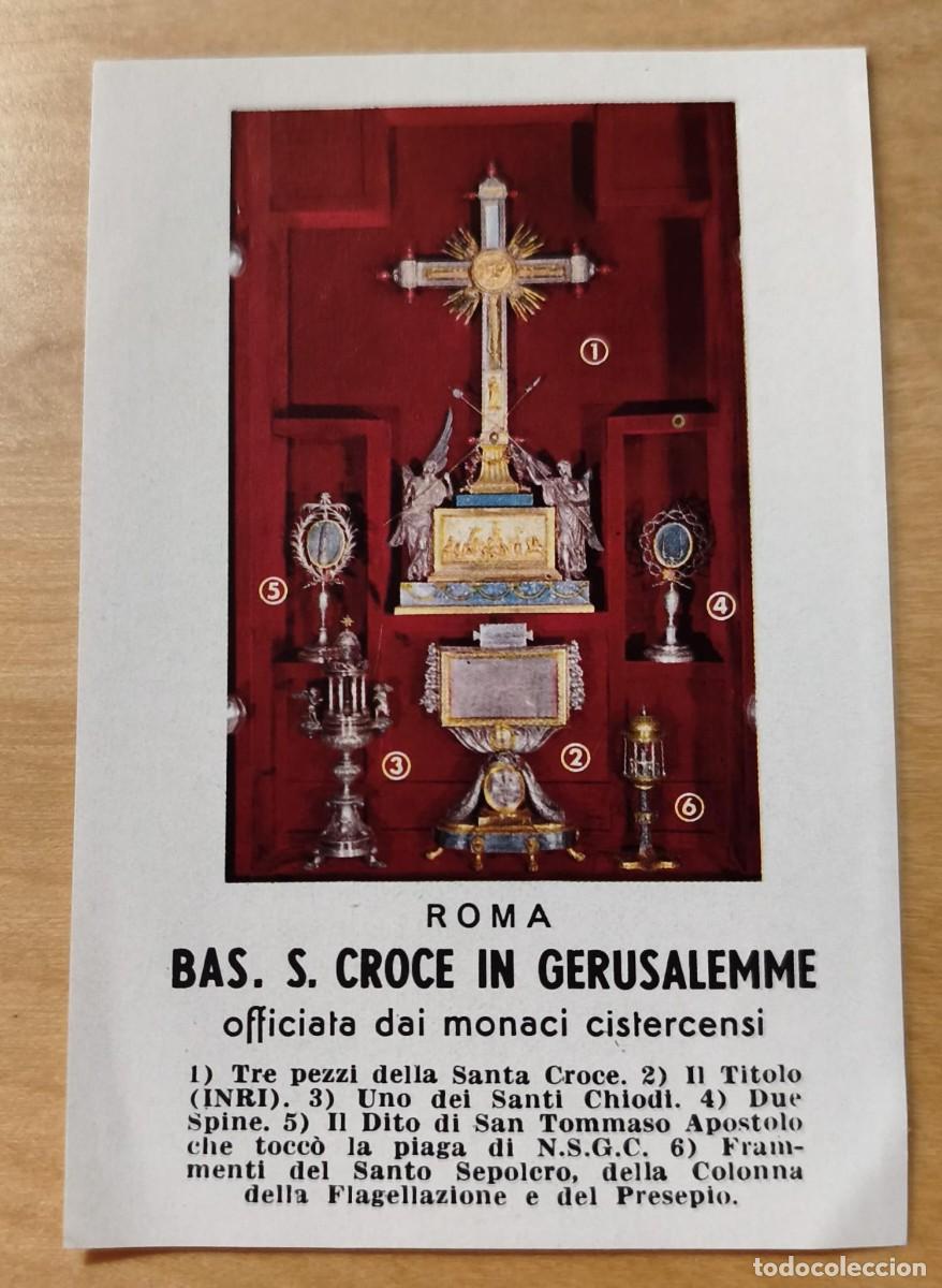 Postales: ESJ Estampa Religiosa - BAS. S. Croce in Gerusalemme - Roma - Con Oraci&oacute;n - Italiano