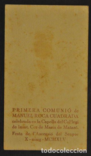 Postales: RECORDATORIO PRIMERA COMUNI&Oacute;N CON FECHA DE 1945 - Foto 2