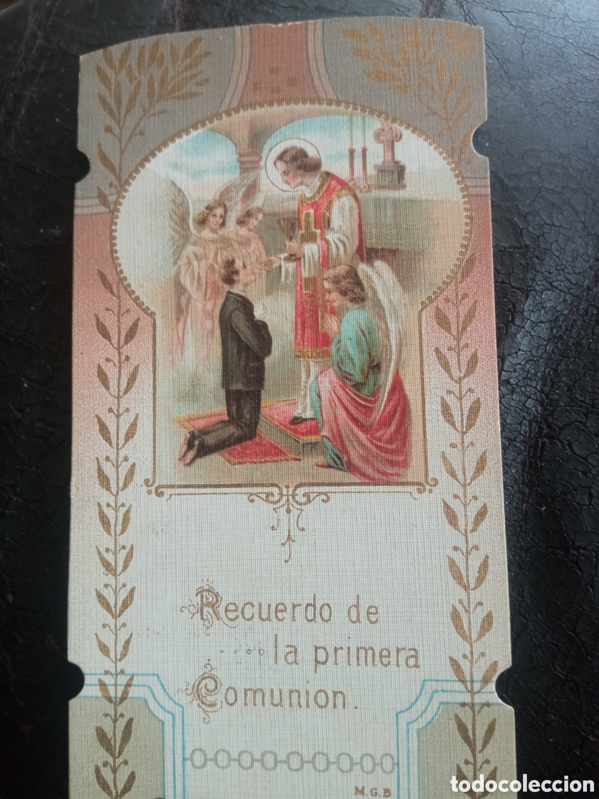 Postales: Antiguo recordatorio de Primera Comuni&oacute;n de 1910 de Zaragoza