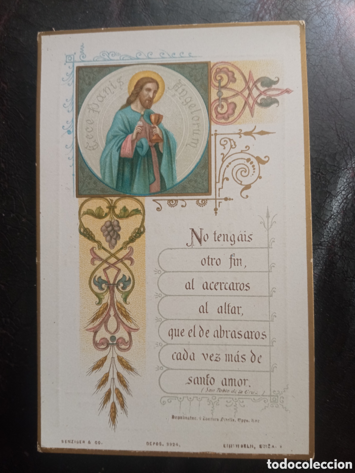 Postales: Antiguo recordatorio de Primera Comuni&oacute;n de 1898,Logro&ntilde;o
