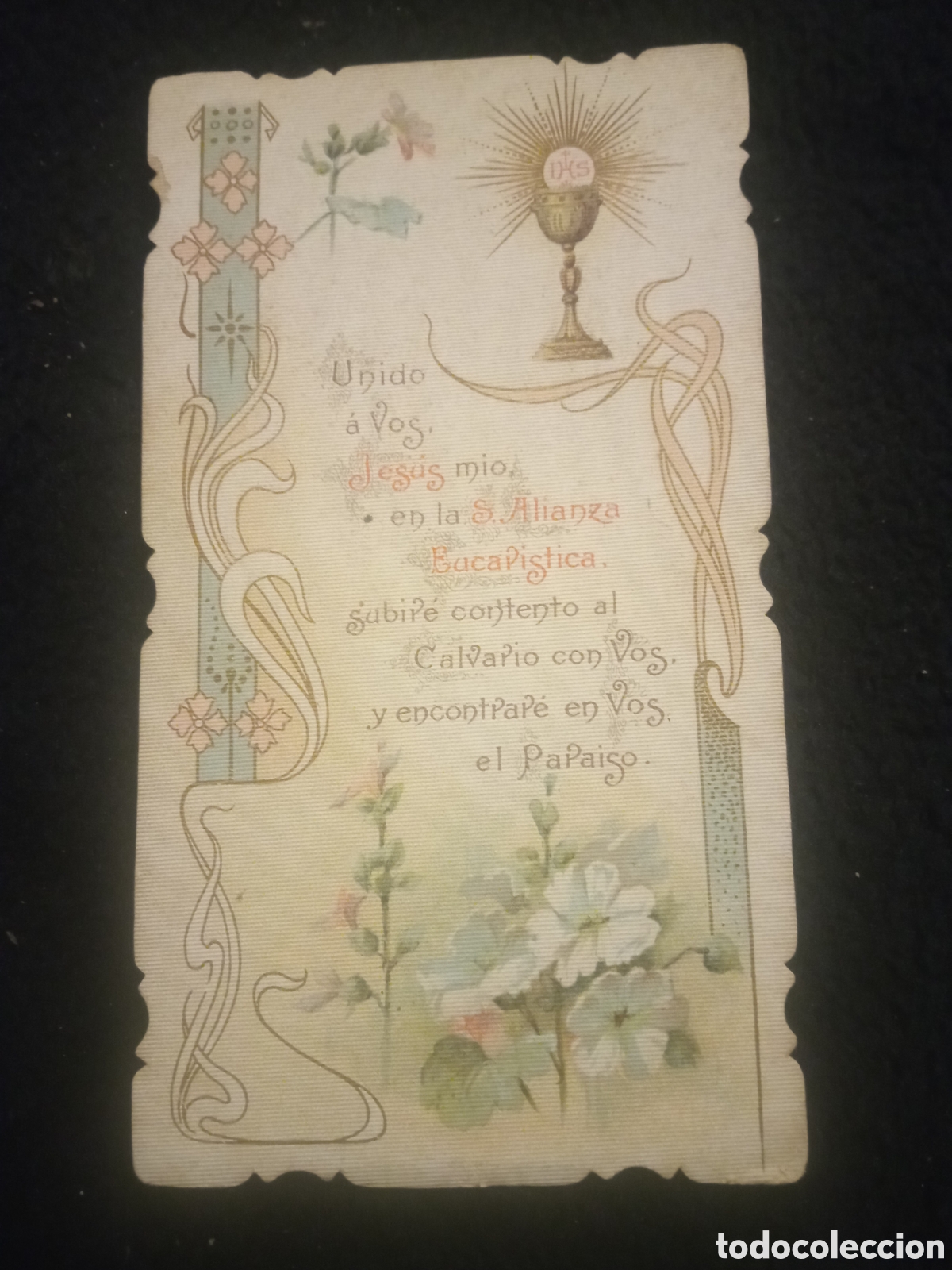 Postales: Antiguo recordatorio de Primera Comuni&oacute;n de 1905, Masamagrell (Valencia)