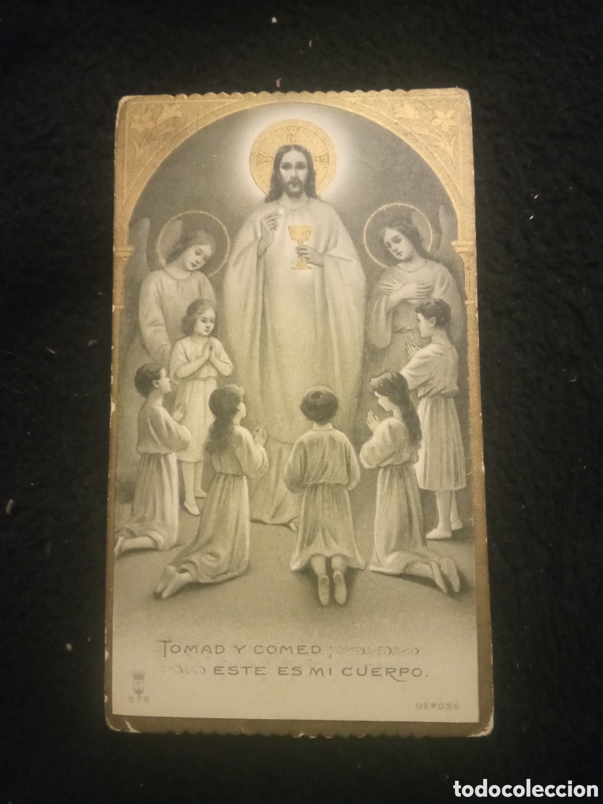 Postales: Antiguo recordatorio de Primera Comuni&oacute;n, de 1923,San Lu&iacute;s de los Franceses, Madrid