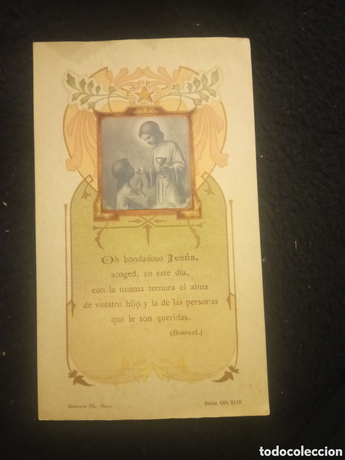 Postales: Antiguo recordatorio de Primera Comuni&oacute;n de 1914,Parroquia de San Gines, Madrid