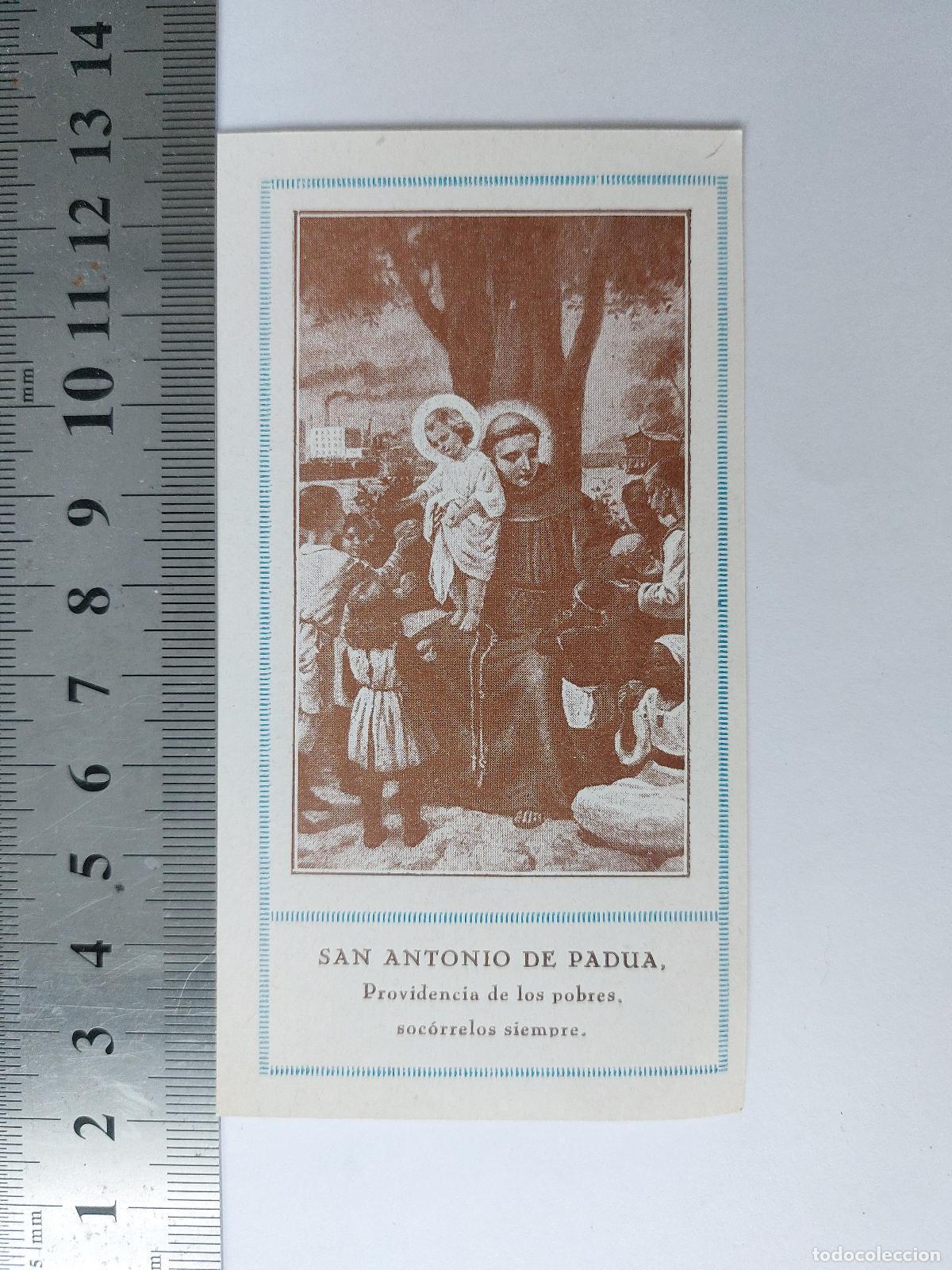 Postais: Estampa de San Antonio de Padua con Oraci&oacute;n Religiosa