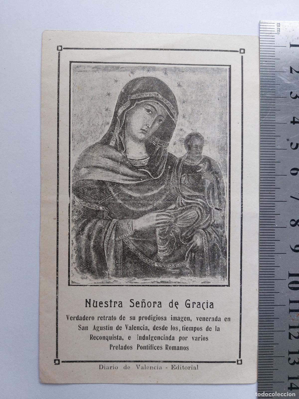 Postais: Estampa de Nuestra Se&ntilde;ora de Gracia venerada en San Agust&iacute;n de Valencia