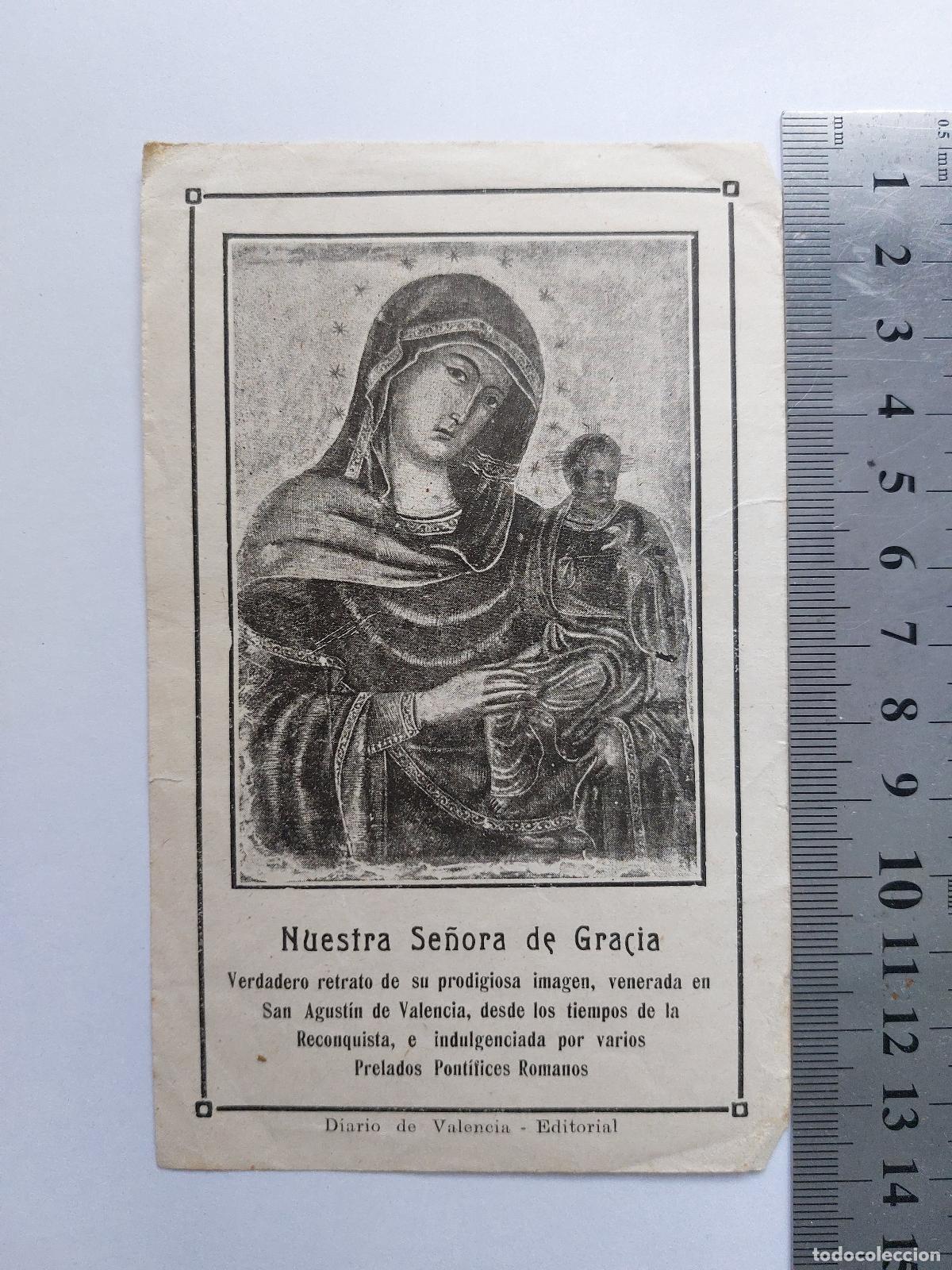Postais: Estampa de Nuestra Se&ntilde;ora de Gracia, venerada en San Agust&iacute;n de Valencia