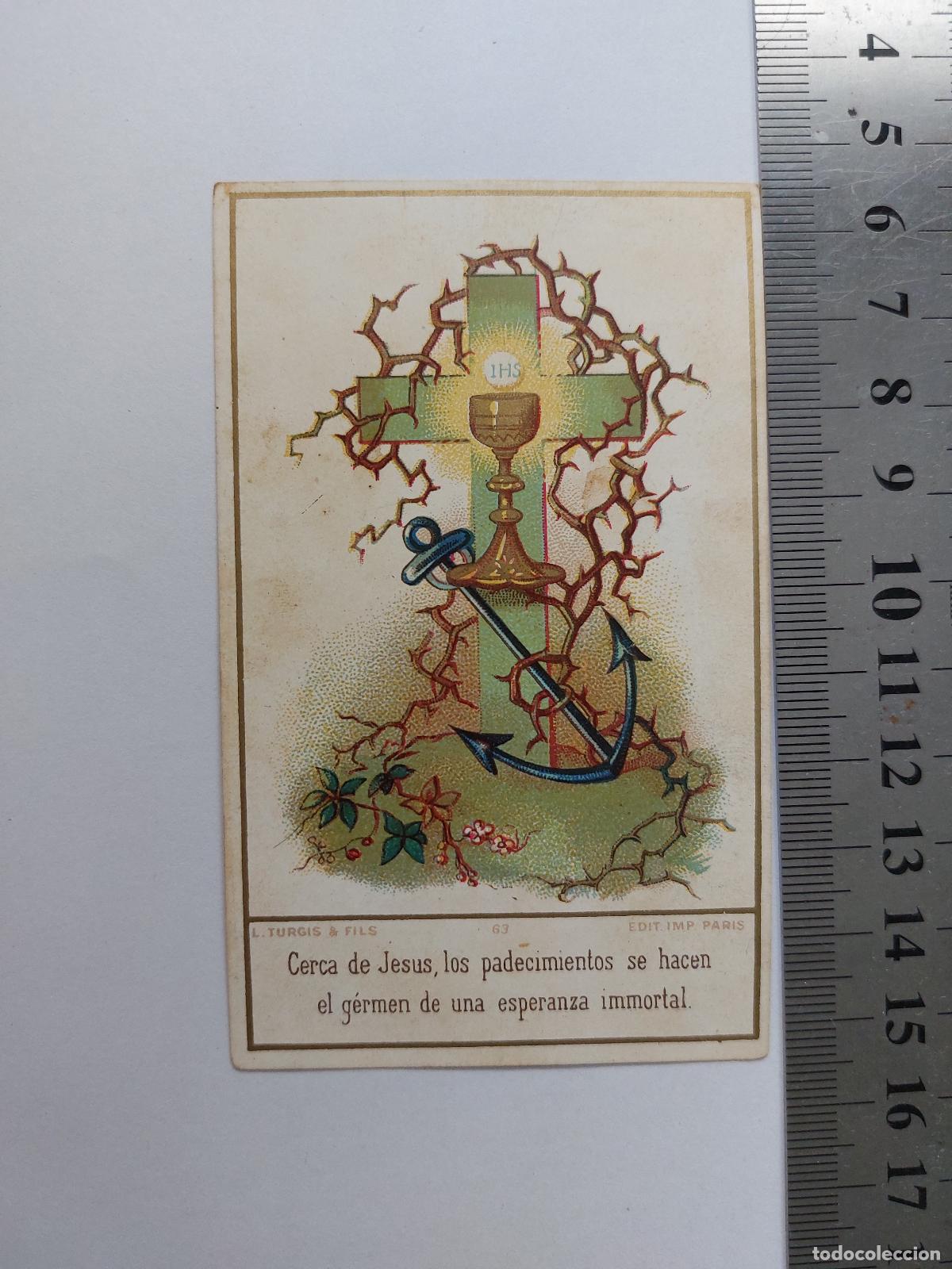 Postales: Estampa religiosa de invitaci&oacute;n a Primera Misa en Valencia 1892